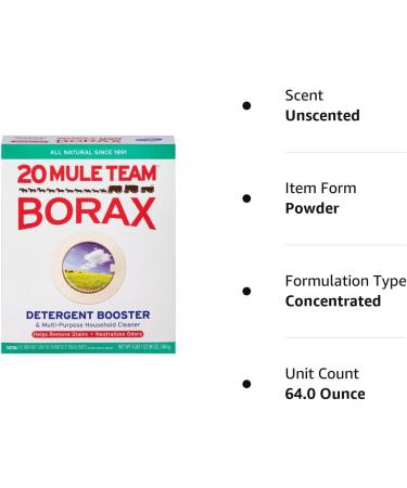 20 Mule Team Borax Laundry Booster Powder 4 lbs - Unscented - 1 Pack - Buy Online on GoSupps.com