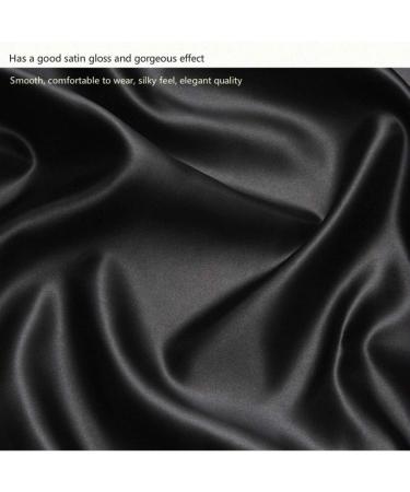 Satin Silk Sleeping Eye Mask with Double-Layer Filling and Elastic Strap - Black - Buy Online on GoSupps.com