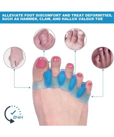 Toe Separator Set of 4 - Bunion Corrector for Men & Women | Blue & Pink Toe Spacers for Pain Relief - Buy Online on GoSupps.com