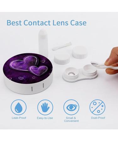 Purple Hearts Contact Lens Case Portable Travel Storage Box for Contact Lenses - Buy Online on GoSupps.com