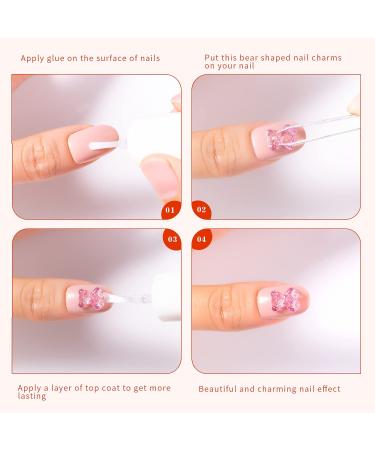 3D Bear Nail Charms 50PCS 10 Color Resin Crystal Glitter Nails Art Accessory - DIY Acrylic Design Supplies for Women & Girls - Buy Online on GoSupps.com