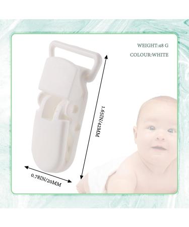 10Pcs Niso T-Shape Plastic Pacifier Clips for Babies & Kids - White Soother Dummy Holder - Buy Online on GoSupps.com