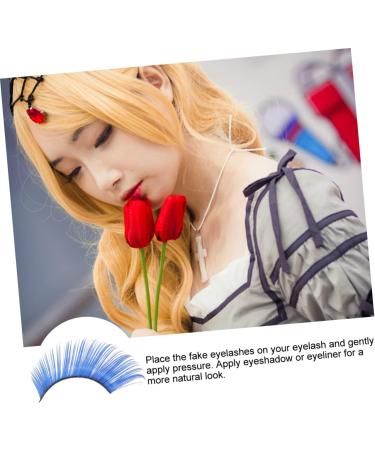 HAPINARY 2 Pairs Blue Long Eyelashes Halloween Eyelash Long Thick Eyelashes False Eyelashes Extension Dramatic Masquerade Party Eyelashes Fake Eyelashes Women Eyelashes - Buy Online on GoSupps.com