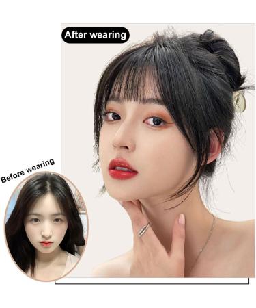 Clip-In Pony Hair Normal Fringe Bangs Extensions with Pony Fringe Clip in Human Hair Pony Hairpieces Hair for Women Extension Hair for Daily Wear Light Brown - Buy Online on GoSupps.com