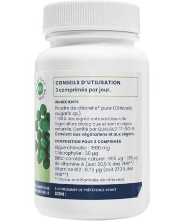Oemine Chlorella Bio 500g 60 Tablets - Chlorella Natural Food Supplement (20 Days) - Pure Seaweed Vitality & Detox - Source of Vitamins and Essential Proteins - Buy Online on GoSupps.com