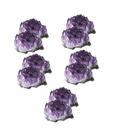 FOMIYES 10 Pcs Natural Crystal Cluster Desk Top Decor Stone Decor Natural Minerals Unique Purple Rough Stone