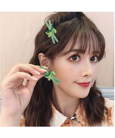 Whitebridge 6pcs Cartoon Frosted Hair Clips Set for Girls & Women - Dinosaur & Avocado Bobby Pins - Buy Online on GoSupps.com