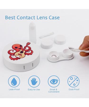 Octopus Playing Guitar Contact Lens Travel Kit - Portable Cute Box with Mirror for Daily Outdoor Use - Buy Online on GoSupps.com