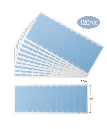 120 Pieces Double Sided Hair Extension Tape Tabs | Adhesive Replacement for Wigs & Hair Extensions - 4cmx0.8cm (Blue - Buy Online on GoSupps.com