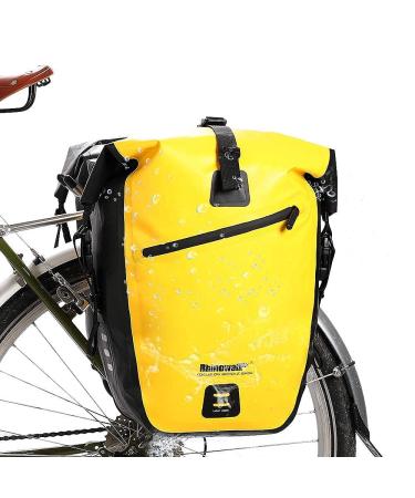 Rhinowalk Bike Bag Waterproof Bike Pannier Bag 27L,(for Bicycle Cargo Rack Saddle Bag Shoulder Bag Laptop Pannier Rack Bicycle Bag Professional Cycling Accessories) yellow