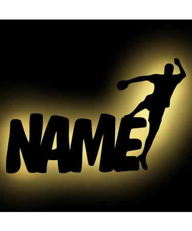 Led handball wall lamp with name gifts night light gift idea for handball player handball player for birthday anniversary club