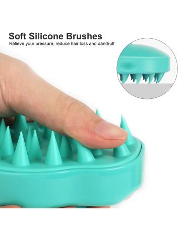 HEETA Hair Scalp Massager Shampoo Brush 2 Pack - Silicone Bristles, Remove Dandruff, Waterproof Hair Scrubber for Men & Women - Green & Black - Buy Online on GoSupps.com
