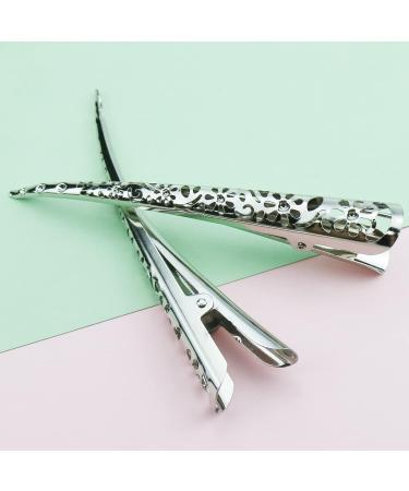 DonLeeving Duckbill Hair Clips - 6pcs Hollow Metal Non-Slip Alligator Clips (Silver Tone) for Effortless Styling - Buy Online on GoSupps.com