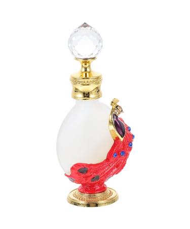 Angoily Middle Eastern Perfume Bottle Glass Perfume Vial Arabian Essential Oil Bottle Vintage Crystal Perfume Bottle Vintage Perfume Bottle Desk Topper Travel Mini Jewelry Aluminum Alloy 13x9x4cm Red