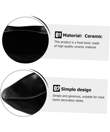 Zerodeko Ceramic Serving Bowls 1pc Practical Noodle Storage Food Resistant Instant Bowl Kitchen Salad Household Gadget Black 20X20CM - Buy Online on GoSupps.com
