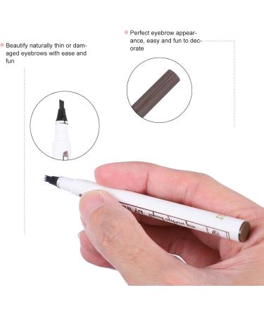 Lot De 2 Crayons Sourcils Imperm ables Micro-fourche 4 T tes Couleur Ch taigne Pour Maquillage Des Yeux Portable - Buy Online on GoSupps.com