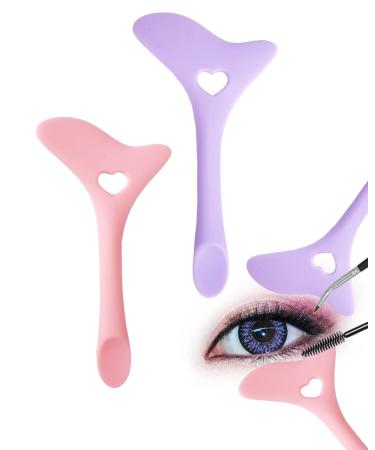 DogieLyn 2pcs Eyeliner Pencil Stencils Wing Tips Reusable Eyebrow Eyeshadow Applicators Eye Makeup Tool Kit Quick Lipstick Wearing Aid Eyeliner Molds Stencil Pads Pink+Purple