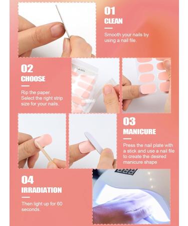 Kalolary 22PCS Full Wraps Nail Polish Stickers Self-Adhesive Nail Strips with 1PCS Nail File Gel Nail Art Wrap Stickers Decals for Women Girls (Apricot pink) - Buy Online on GoSupps.com