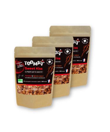 La Pépite Toomaï - ORGANIC MEAL Granola | Ready to eat | 100% NATURAL | SWEET KISS - Tomato & Cajun Spices - Pack of 3 (3x120g) | Vegan meal replacement
