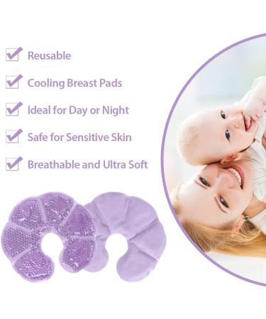 NEWGO Breast Ice Pack 2 Pack - Hot Cold Therapy Gel Pads for Nursing Mothers - Pain Relief After Breast Surgery - Mastitis Relief - Soft Plush Backing (Purple) - Buy Online on GoSupps.com