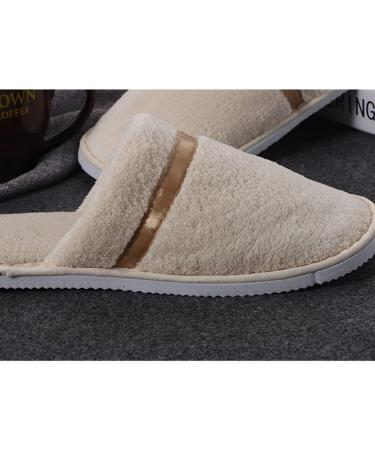 Teceyfeet 6 Pairs Disposable Hotel Slippers Set - Anti-Slip Terry Travel Shoes in Black & Beige | Perfect for Hotels & Swimming - Buy Online on GoSupps.com