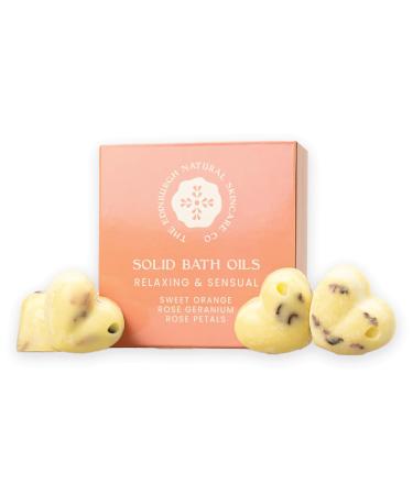 Sweet Orange and Geranium Solid Bath Melts | Soothes & Relaxes Mind and Body | Enriched with Essential Oils | 4 x 10g | Pocket Size & Travel Friendly | Edinburgh Skin Care Company Sweet Orange & Geranium Bath Oils
