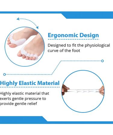 JH Silicone Toe Separator & Bunion Corrector - Hammer Toe Straighteners for Men & Women - Universal Size - 1 Pair Set - Buy Online on GoSupps.com