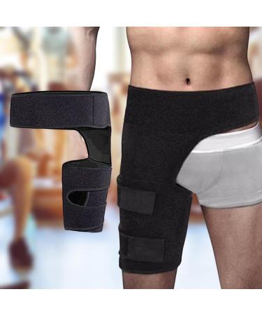 Harayaa Hip Puddle Compression Bandage & Knee Tendon Support Cuff - Thigh Compression for Injury Relief | PU Black - Buy Online on GoSupps.com
