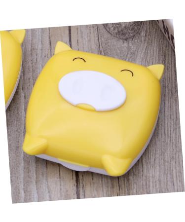 Homsfou Cartoon Contact Lens Case - Cute Yellow Lens Storage Container with Mirror & Tweezers - International Shipping Available - Buy Online on GoSupps.com