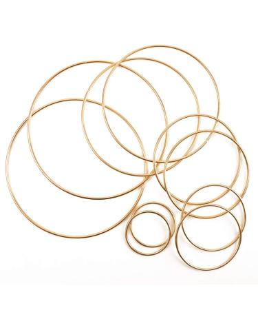 BigOtters Dream Catcher Rings  10PCS Wreath Macrame Rings Gold Metal Floral Hoops for Making Wedding Wreath Decor Wall Hanging Crafts  5 Sizes