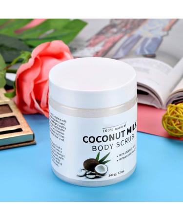 Buy Coconut Milk Body Scrub & Peeling Cream | 340g Moisturizer & Brightening Gel - International Shipping Available - Buy Online on GoSupps.com