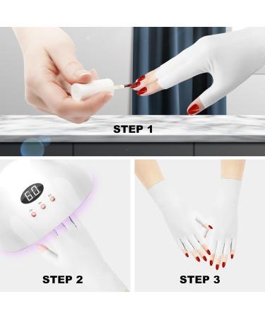 Arqumi UV Gel Nail Lamp Gloves - 2 Pairs | Fingerless UV Protection for Gel Manicures - Buy Online on GoSupps.com