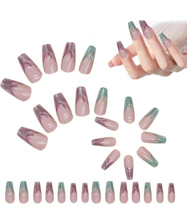 Lesunbak Press on False Nails Colorful Irregular False Nails Portable Women Press on Nails User Friendly Fake Nails for Dates Birthday Parties - Buy Online on GoSupps.com