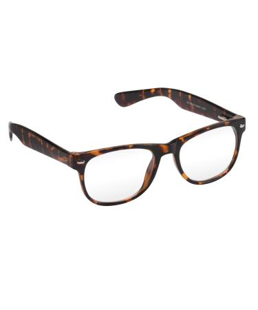Vibz Blue Light Blocking Glasses Women or Men Noncorrective Use with Contacts Antiglare Clear Lens Shiny Tortoise
