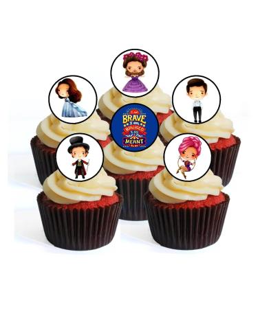 24 The Greatest Showman Theme Wafer Cupcake Toppers Showman Party Edible Cupcake Toppers - Stand Up Wafer Cake Decorations