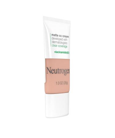 Neutrogena Clear Coverage Flawless Matte CC Cream - Full-Coverage Color Correcting Makeup Hypoallergenic & Oil-Free Niacinamide Infused Cool Beige - 1 oz - Buy Online on GoSupps.com