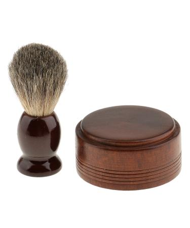 F Fityle Wooden Men's Shaving Brush & Bowl | Premium Barber Beard Care Essentials - International Shipping - Buy Online on GoSupps.com