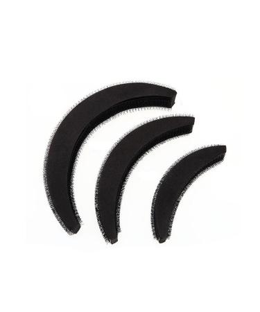 3 Moon-Shaped Foam Hair Cushions - Volume Boosting Hair Accessories for Women & Girls | Black - Buy Online on GoSupps.com