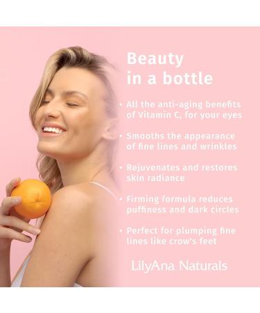 LilyAna Naturals Eye Cream Bundle - Vitamin C Anti-Aging Treatment for Dark Circles, Puffiness, Fine Lines & Wrinkles - 1.7 Oz + 1 Oz - Buy Online on GoSupps.com