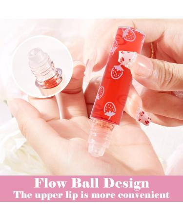 Fruity Roll On Lip Gloss Colorless Transparent Lip Oil Lip Balm Moisturizing Shiny Liquid Lipstick for Long Lasting Lips (4 Pieces 8ml) - Buy Online on GoSupps.com