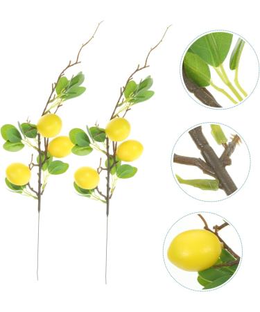 LIFKICH Faux Lemons Decor Realistic Decorative Lemon Branch Decor 2pcs Office Room Supplies Foam Household Wear-resistant Faux Plant Artificial Lemon Branches - Buy Online on GoSupps.com