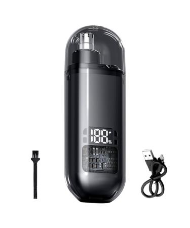 LearnLyrics Nasal epilator ear and nose epilator for men cordless trimmer with digital display waterproof facial care kit for eyebrows Black