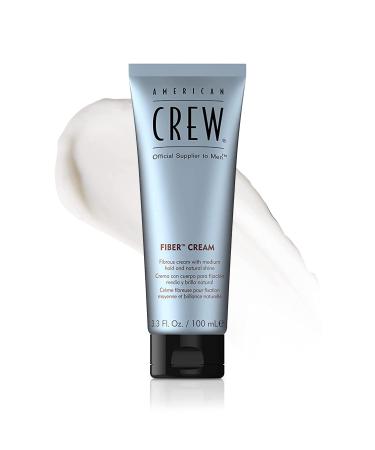 Men's Fiber Cream by American Crew, Like Hair Gel with Medium Hold & Natural Shine, 3.3 Fl Oz