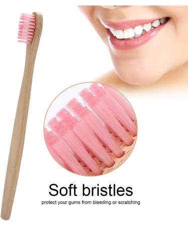 Psytfei Bamboo Toothbrush - Soft Nylon Bristles for Adults & Kids | Eco-Friendly Wooden Toothbrushes in 6 Colors (Red) - Buy Online on GoSupps.com