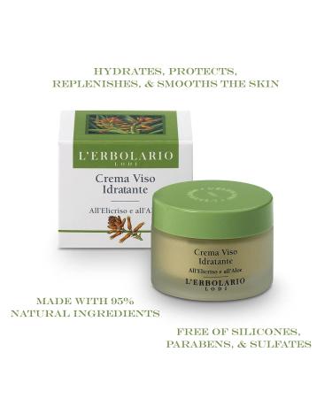 L'Erbolario Moisturising Cream with Helichrysum & Aloe Vera - 50ml | Hydrating Skincare for All Skin Types - International Shipping Available - Buy Online on GoSupps.com