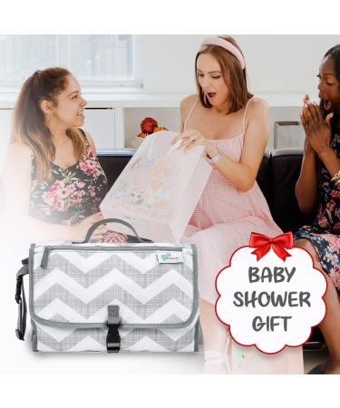 Menions Portable Nappy Changing Mat with Wipe-Pocket and Head Cushion - Waterproof Travel Change Pad for Babies - Grey Star Print - 0 Months - Buy Online on GoSupps.com