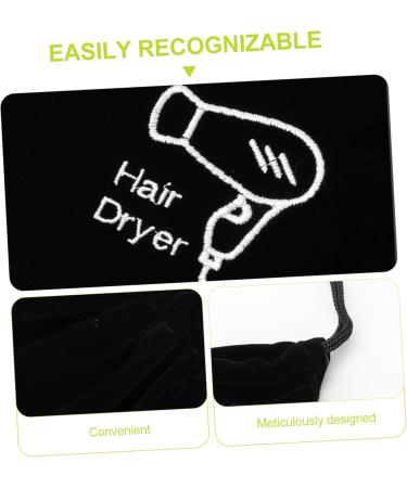 SKISUNO 8 Pcs Storage Bag Travel Hair Tools Hairdryer Bonnet Hair Dryer Travel Bag Gym Bag Black Velvet - Buy Online on GoSupps.com