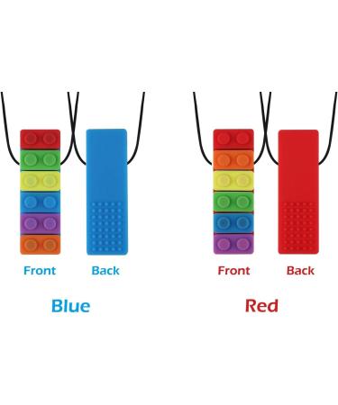 Buy Sensory Chew Necklace - 2 PCs Durable Silicone Chewing Pendants for Kids | Rainbow Colored Chewing Chains - Buy Online on GoSupps.com