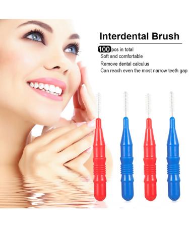 Interdental Slim Brush - 100 Count | Dental Hygiene Toothpick for Flossing Teeth - Buy Online on GoSupps.com
