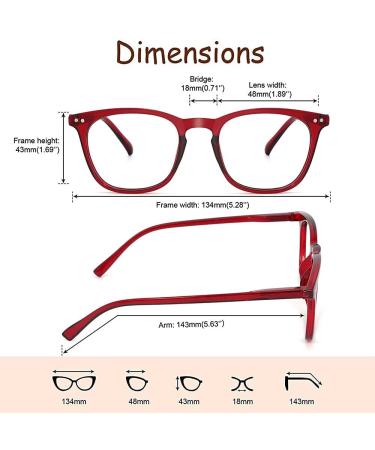 JiSoo Women's Reading Glasses 3.0 - Stylish Designer Readers with Spring Hinge in Red C-red | Comfortable & Trendy 3.0x Eyewear - Buy Online on GoSupps.com